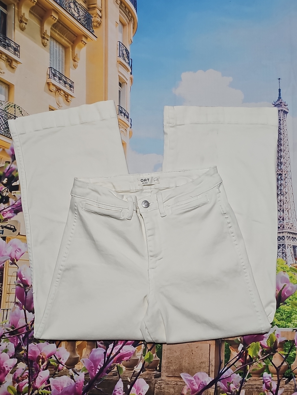 Oat New York High Waist Straight-Leg Cropped Jeans Size 6/28